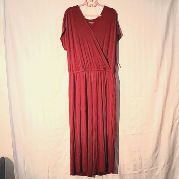 Amazon Essentials Women's Super Soft Short Sleeve V-Neck Wrap Jumpsuit, XL, NWT - Picture 1 of 10